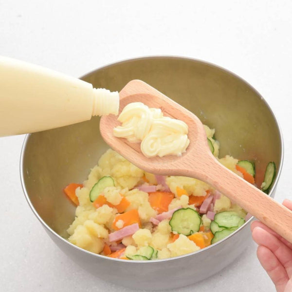 2 in 1 Wooden Cooking Spatula With Measuring Spoon Marks 29.5cm