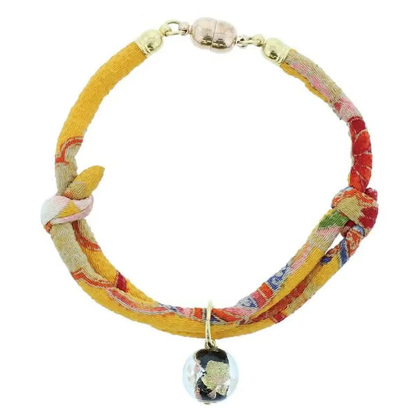 Add.Mate Japanese-Style Cat Collar with Glass Ball Yellow 6.7–11"
