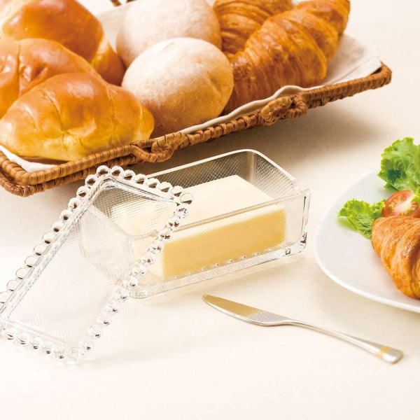 Aderia Classic Elegant Glass Butter Container Dish 1/2 Pound