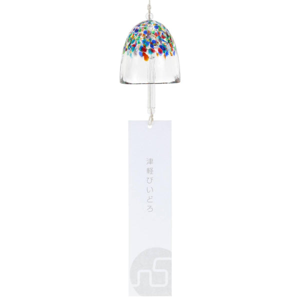 Aderia Handmade Glass Furin Wind Chime Vibrant Colorful Pattern