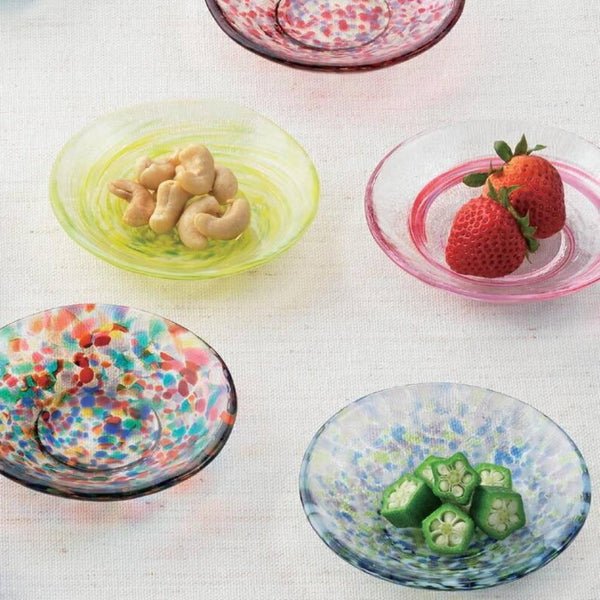 Aderia Handmade Small Glass Plate Water Drops Design 100mm