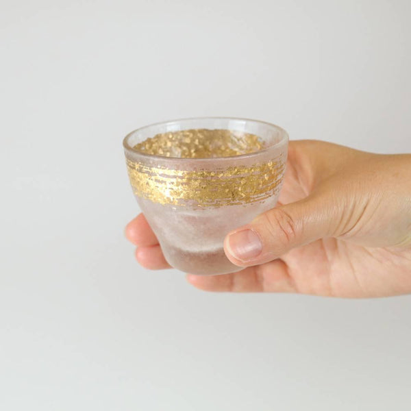 Aderia Premium Gold Pattern Frosted Sake Cup Shot Glass 90ml