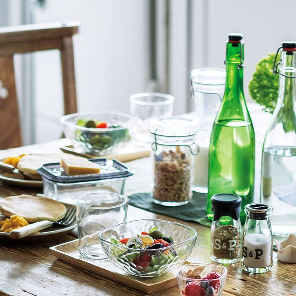 Aderia Square Bowl Large Dimpled Glass Serving Dish 165mm