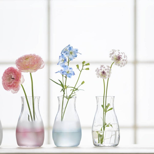 Aderia Tebineri Small Glass Flower Vase Frosted Pink Finish 129mm