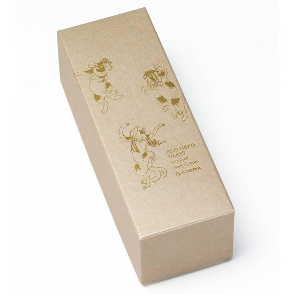 Aderia Traditional Glass Furin Wind Chime Dancing Cat Design