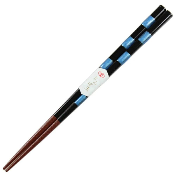 Aoba Dishwasher Safe Chopsticks Checkered Blue Design 23cm
