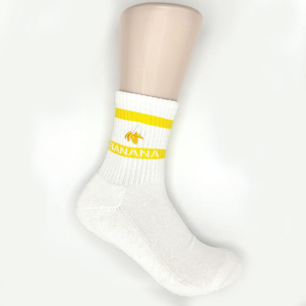 Banana Deodorizing & Sustainable White Crew Socks 25-28cm