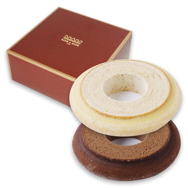 Baum u. Baum Japanese Baumkuchen Ring Cake Plain & Chocolate 2 Pieces