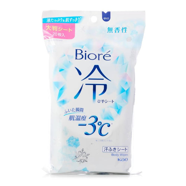 Bioré Cooling Body Wipes Unscented Instant Cool Down Sheets 20 Count