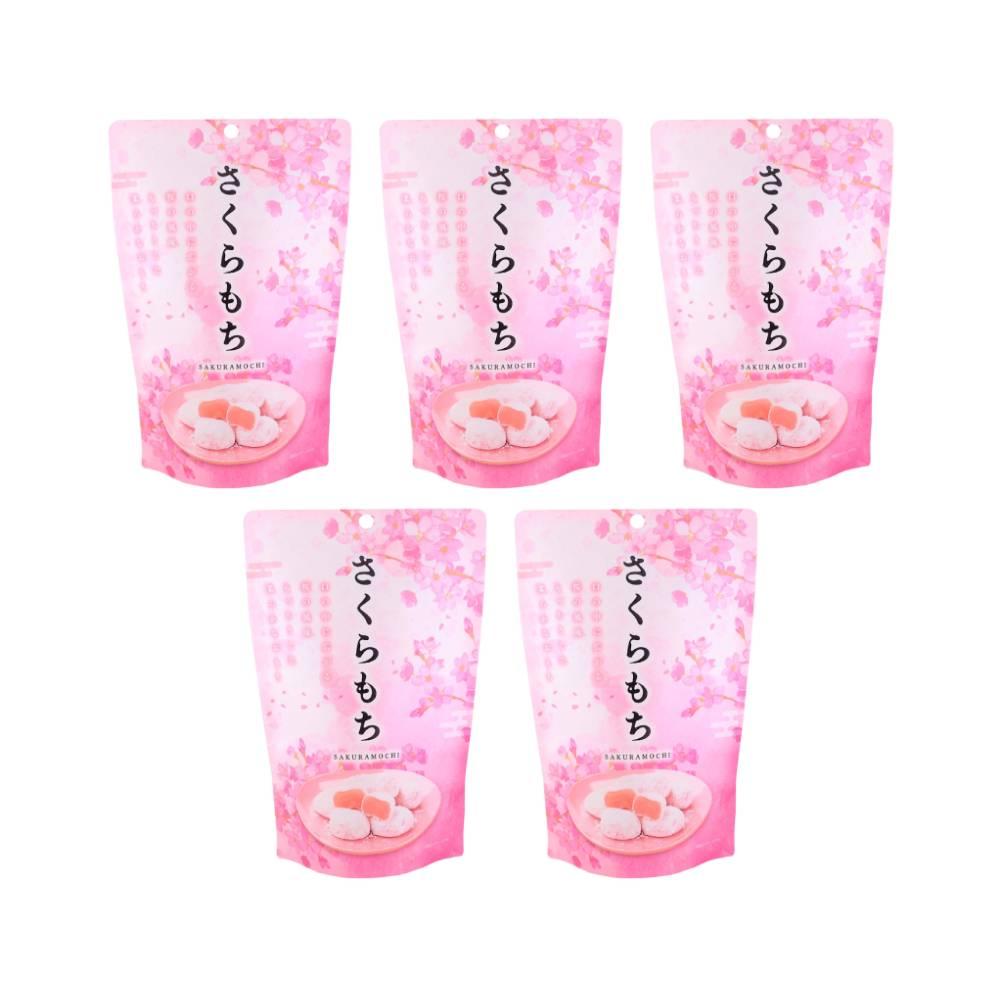 Bite Sized Mochi Snack Sakura Cherry Blossom Flavor 130g (Pack of 5)