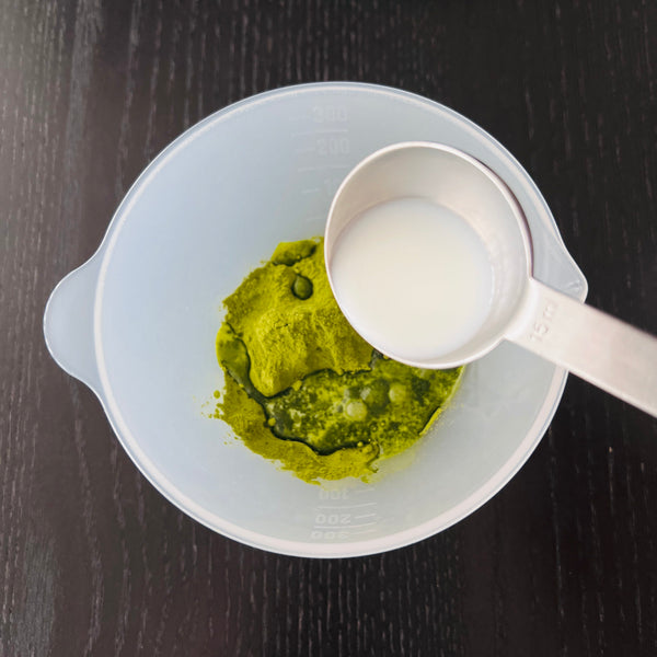 making the matcha layer