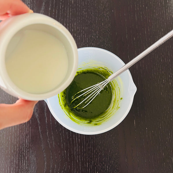 adding the rest of the milk