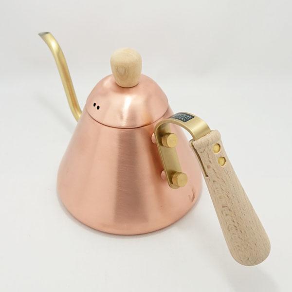Chitose Copper Gooseneck Kettle With Wooden Handle 0.9L