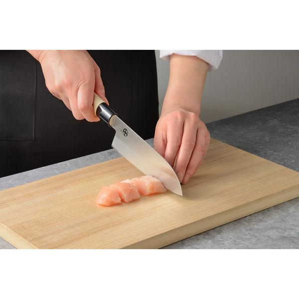 Chitose Japanese Knife 3-Piece Set Wood Handle Santoku, Nakiri & Deba