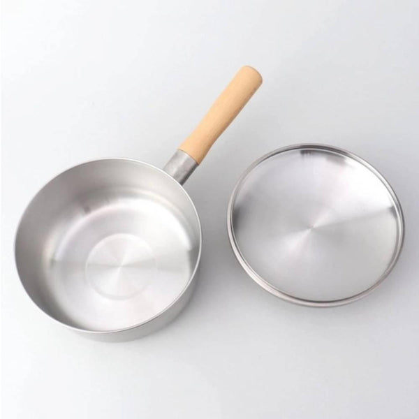 Chitose Stylish Wooden-Handle Saucepan With Lid (IH Compatible) 2.2L