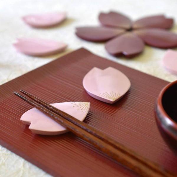 Decorative Sakura Chopsticks Rest Cherry Blossom Petal Shaped Pink 1pc