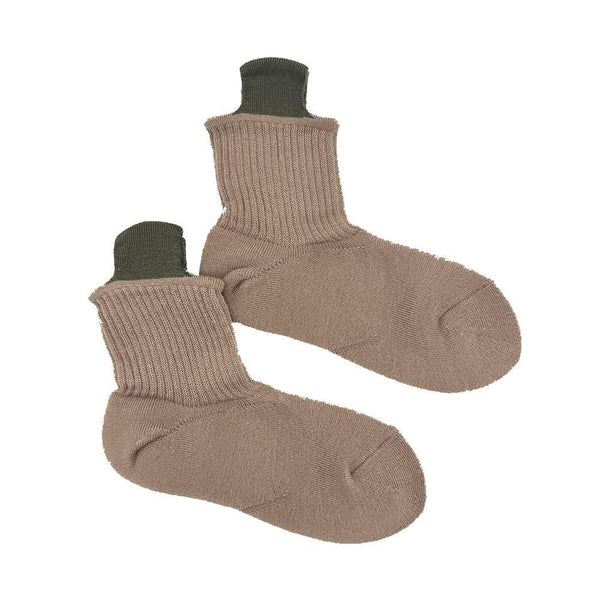 Easy to Wear & Remove Warm Crew Socks Gray & Brown (2 Pairs)