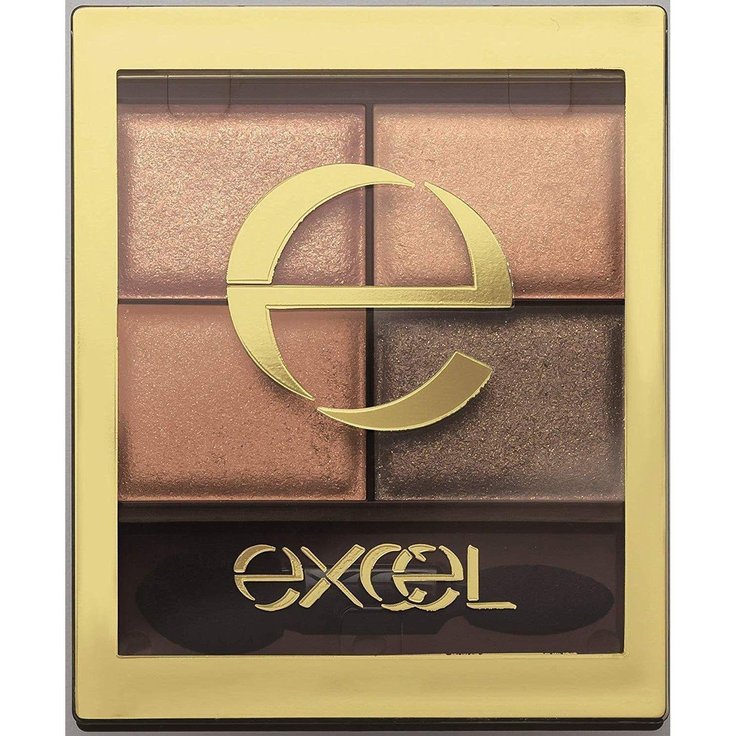 Excel Skinny Rich Shadow 4-Color Eyeshadow Quad Natural Brown Tones