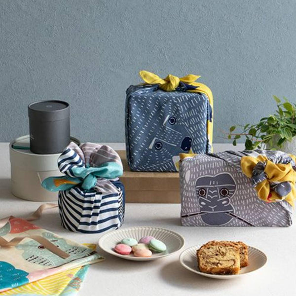 Furoshiki Bear Design Colorful Cotton Wrapping Cloth Book Cover 50cm