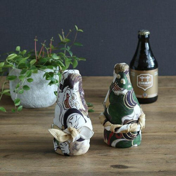 Furoshiki Fujin Raijin Wind & Thunder God Cotton Wrapping Cloth 48x48cm