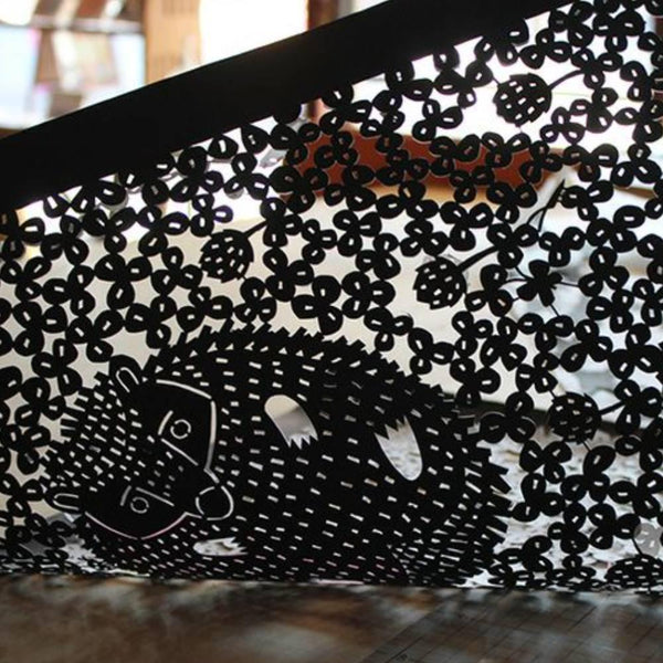 Furoshiki Hedgehog Design Green Cotton Wrapping Cloth Book Cover 50cm