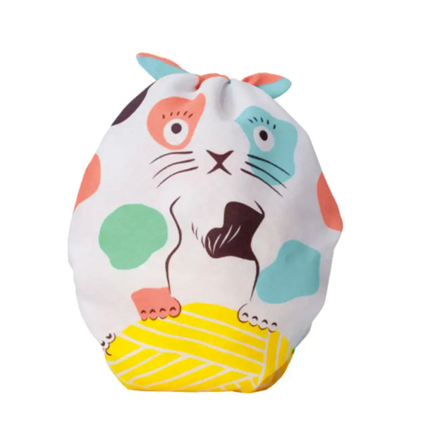 Furoshiki Modern Cute Cat Faces Design Small Cotton Wrapping Cloth 48cm