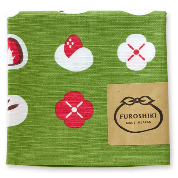 Furoshiki Wagashi Japanese Sweets Green Cotton Wrapping Cloth 50cm