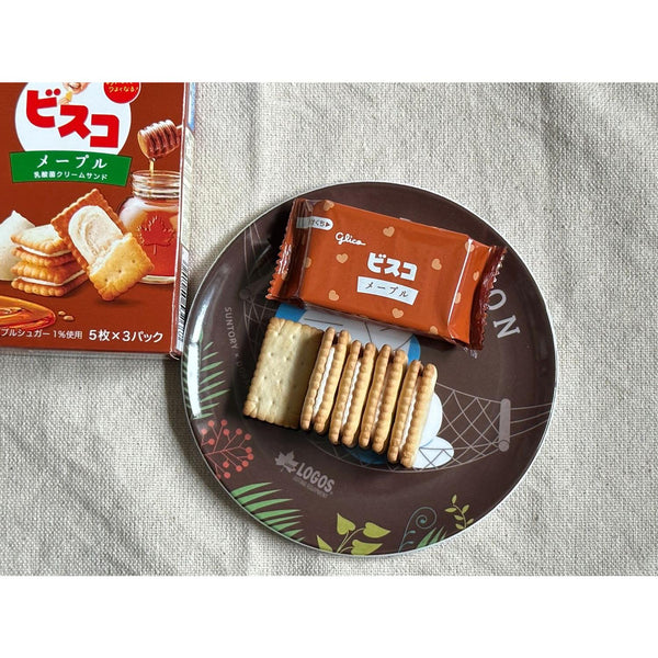 Glico Bisco Maple Syrup Flavored Cream Sandwich Cookies 15 Pieces (Pack of 5)