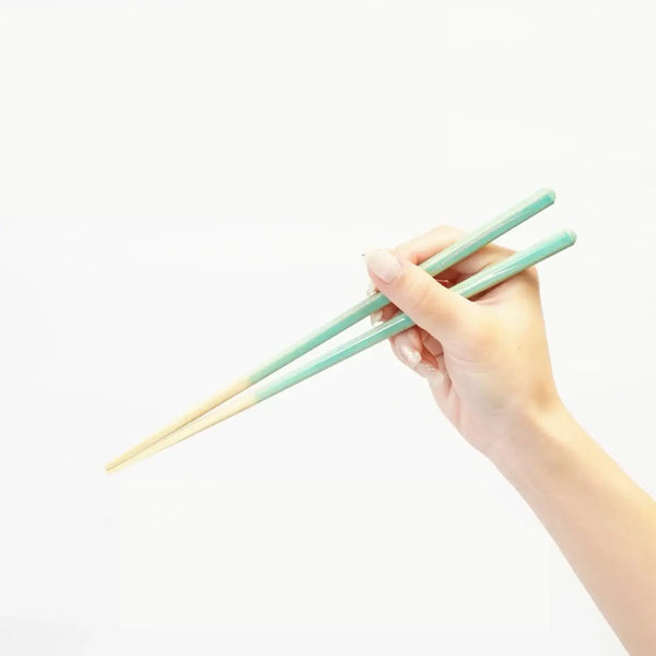 Handcrafted Wooden Chopsticks Non-Slip Dishwasher Safe Greenish Blue 23cm