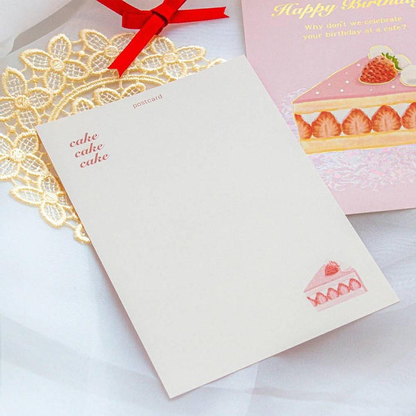Happy Birthday Card Gold Foil Pink Strawberry Shortcake Design