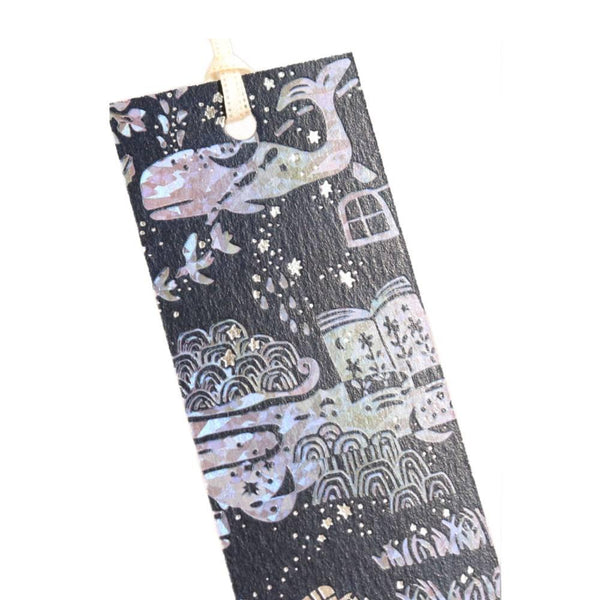 Holographic Foil Stamped Bookmark Whale Memorial Design 2 ct.
