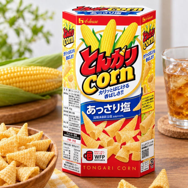 House Tongari Corn Japanese Cone Shaped Chips Lightly Salted 2.2 oz