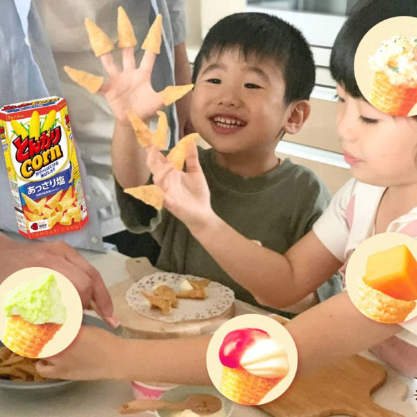 House Foods Tongari Corn Japanese Cone Shaped Chips Lightly Salted (Pack of 6)