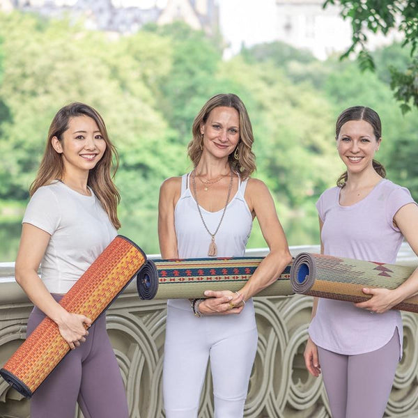 Ikehiko Yoga Mat Igusa Tatami & Kaihara Denim Rainbow Pattern 180cm