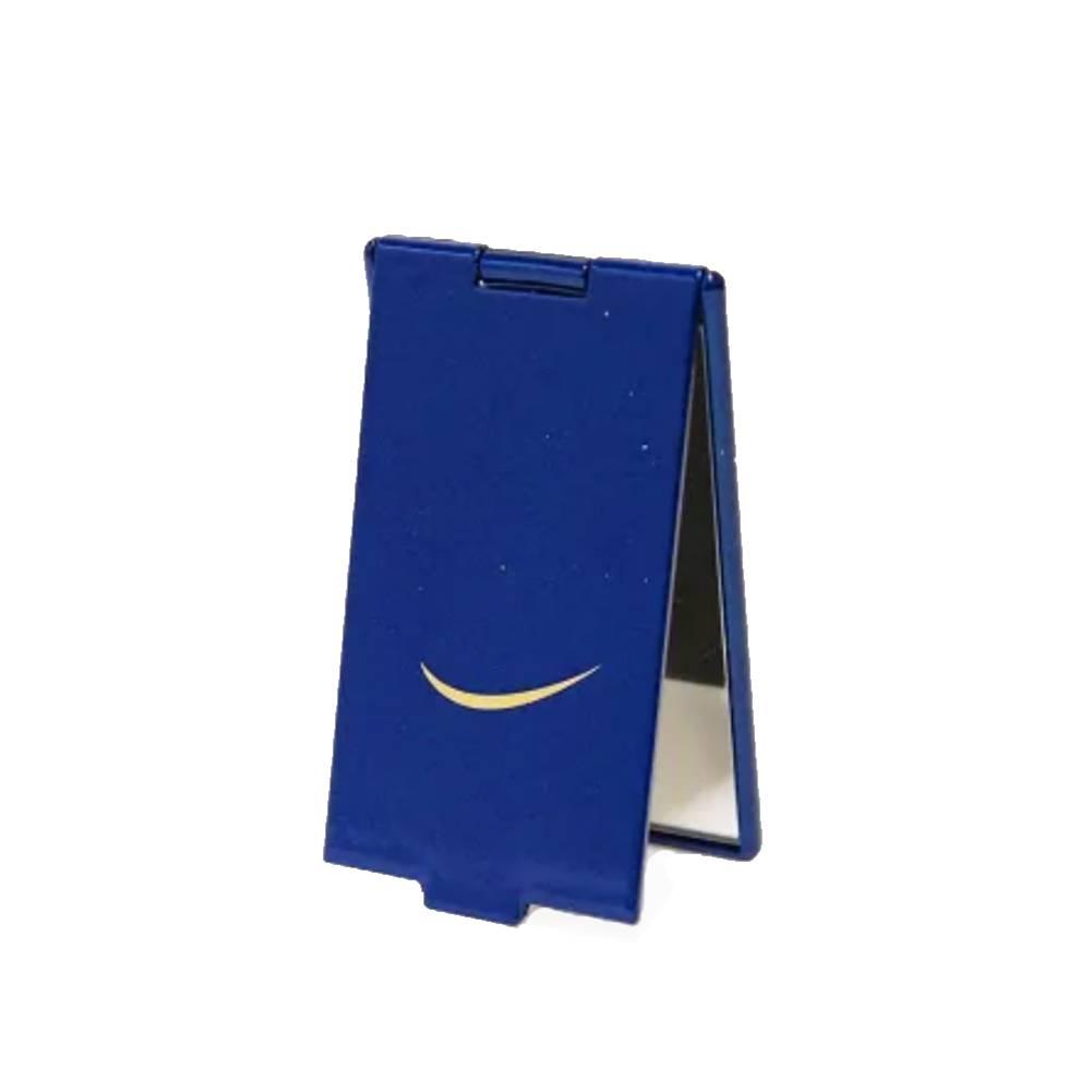 Indigo Blue Lacquered Standing Mirror Crescent Moon Design