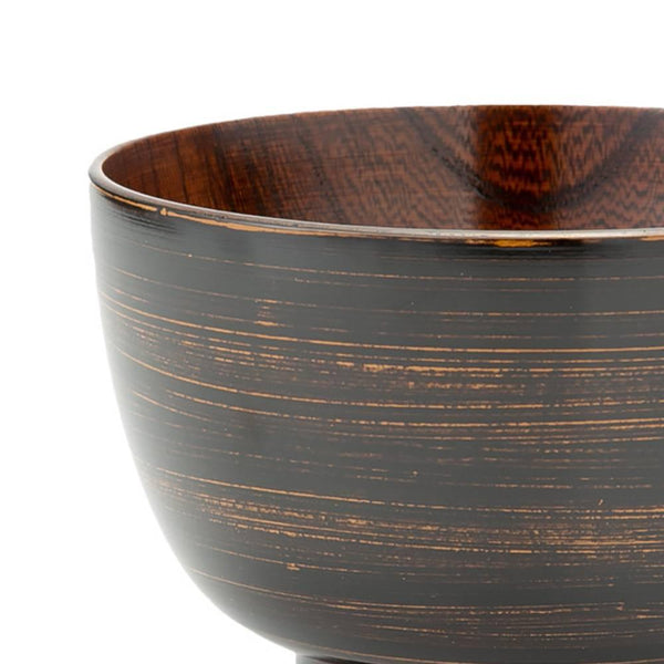 Isuke Japanese Lacquered Wooden Soup Bowl Black