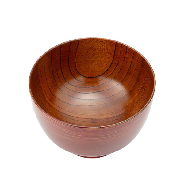 Isuke Japanese Lacquered Wooden Soup Bowl Red