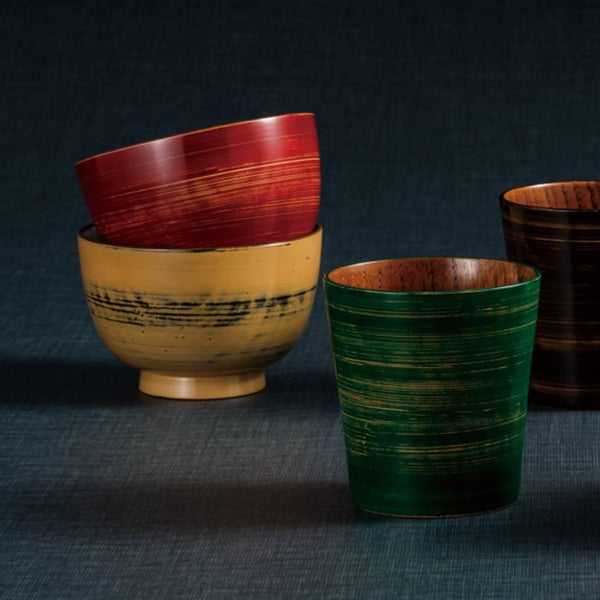 Isuke Japanese Lacquered Wooden Soup Bowl Red