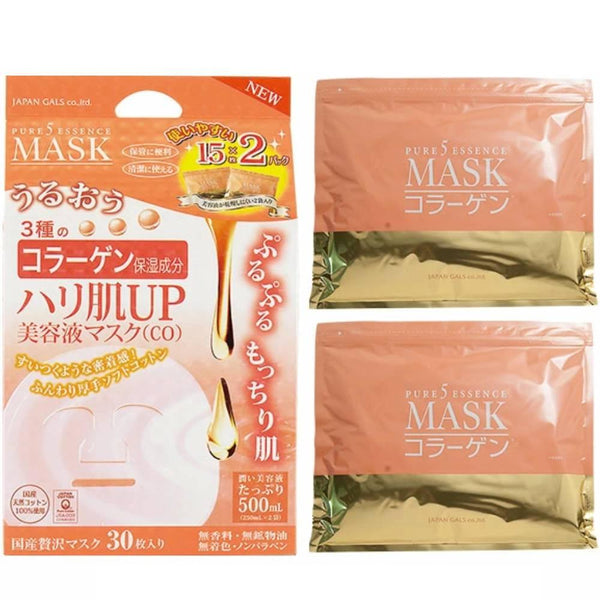 Japan Gals Pure 5 Essence Facial Mask Collagen CO 30 Sheets