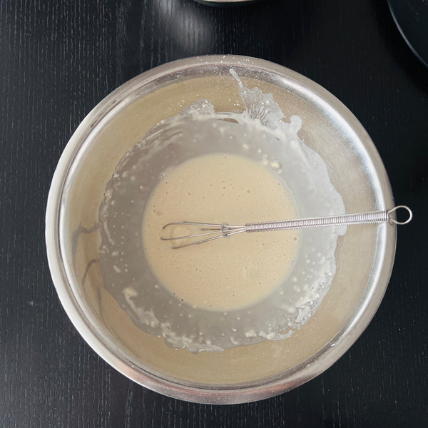 mixing the kakiage batter