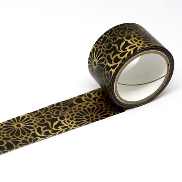 Kamiiso Kimono Washi Tape Gold Chrysanthemum Pattern Masking Tape