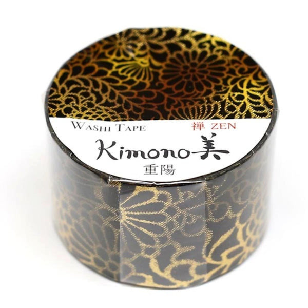 Kamiiso Kimono Washi Tape Gold Chrysanthemum Pattern Masking Tape