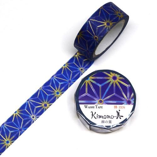 Kamiiso Kimono Washi Tape Hemp Leaf Pattern Masking Tape