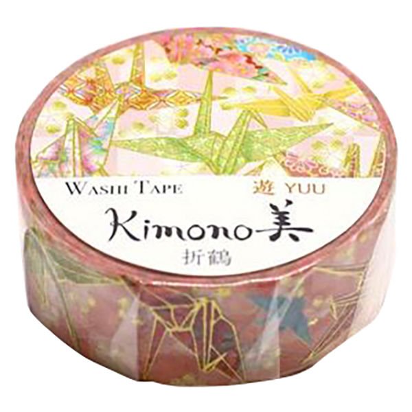 Kamiiso Kimono Washi Tape Origami Crane Pattern Masking Tape
