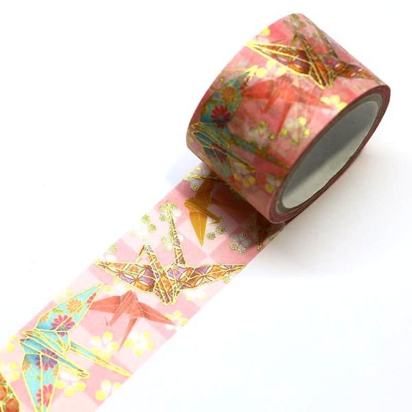Kamiiso Kimono Washi Tape Origami Crane Pattern Masking Tape