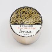 Kamiiso Monde Washi Tape Gold Foil Lace Floral Pattern Clear Tape 35mm