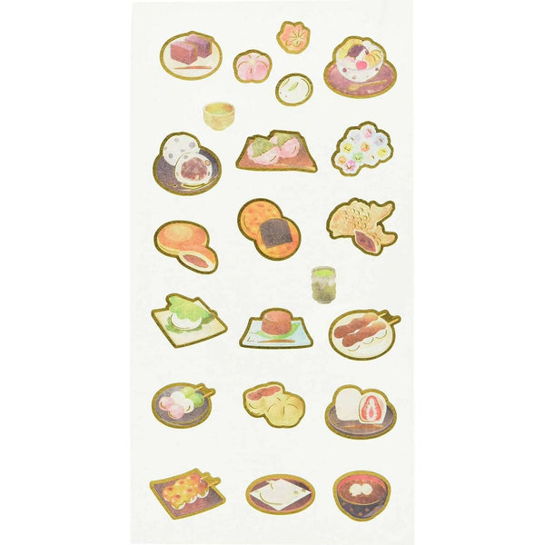 Kamiiso Nippon Seal Japanese Stickers Wagashi Sweets Pattern 1 Sheet