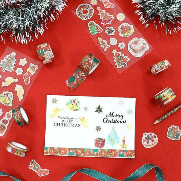 Kamiiso Washi Masking Set Christmas Stickers Assort 1 Sheet