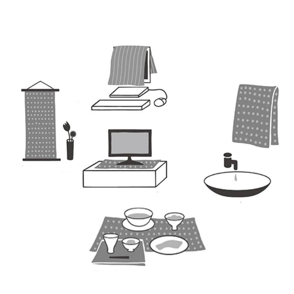 Kenema Furoshiki Shichiten Hakki Medium Red Cotton Wrapping Cloth 90cm