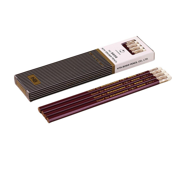 Kitaboshi Pencil HB 9606 For General Use With Eraser 12 Pieces